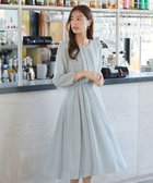 【ティアクラッセ/Tiaclasse】の【洗える】シフォンドレープワンピース サックスグレー|ID: prp329100004306936 ipo3291000000032659197