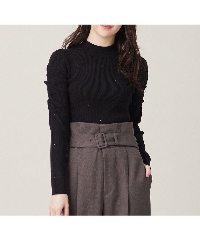 【エニィ スィス/any SiS】の【洗える】ビジュー プルオーバー インテリア・キッズ・メンズ・レディースファッション・服の通販 founy(ファニー) https://founy.com/ ファッション Fashion レディースファッション Fashion for Women トップス・カットソー Cut & Sew Tops ニット Knit Tops & Sweaters カジュアルプルオーバー・ニットトップス Pullovers & Knit Tops / Casual Pullovers インナー Innerwear ギャザー Gathered, Ruffled ストレッチ Stretch, Stretchy Fabric ストーン Stone, Gem-Like セーター Sweater, Knitwear ドット Polka Dot, Dot Pattern ビジュー Bijou, Jewel-like Accent フェミニン Feminine, Girly リブニット Rib Knit, Ribbed Knit エレガント 上品 Elegant 夏 Summer 新作・新入荷 New Arrivals / New In 春 Spring S/S・春夏 SS, Spring/Summer, Warm Season 洗える Machine Washable |ID: prp329100004307088 ipo3291000000034556931