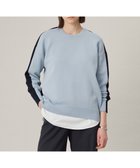 【アイシービー/iCB】の【WEB限定カラーあり・洗える】コットンポリエステルスムース ニットプルオーバー サックスブルー×ネイビー系[前後配色]|ID: prp329100004308291 ipo3291000000036112820