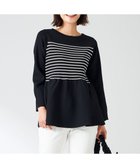 【エニィ スィス/any SiS】の【洗える】スポンディッシュペプラム ニット ブラック×オフ|ID: prp329100004309862 ipo3291000000033605754