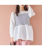 【エニィ スィス/any SiS】の【洗える】スポンディッシュペプラム ニット オフ×ネイビー|ID: prp329100004309862 ipo3291000000033605755