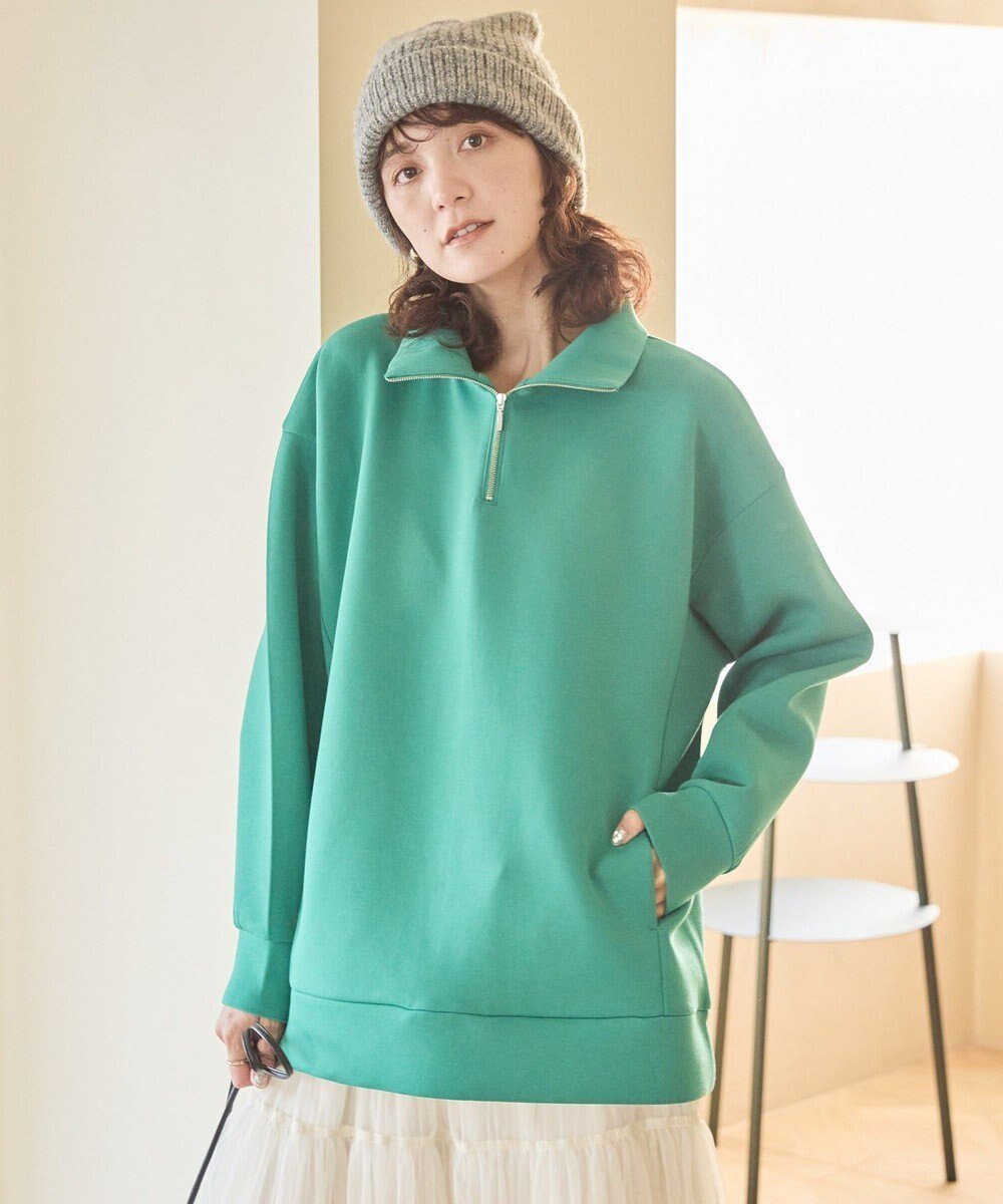 【アメリカンホリック/AMERICAN HOLIC】のハーフZIPポンチプルオーバー インテリア・キッズ・メンズ・レディースファッション・服の通販 founy(ファニー) 　ファッション　Fashion　レディースファッション　Ladies' Fashion Online　トップス・カットソー　Tops/Tshirt　シャツ/ブラウス　Shirts/Blouses　ロング / Tシャツ　T-Shirts　プルオーバー　Pullover　カットソー　Cut and Sewn　おすすめ　Recommend　カットソー　Cut And Sew　ジップ　Zip　ハーフ　Half　夏　Summer　春　Spring　S/S・春夏　Ss・Spring/Summer　Green|ID: prp329100004309881 ipo3291000000032680788