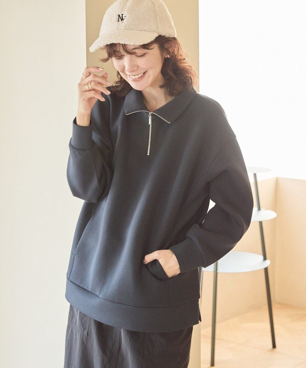 【アメリカンホリック/AMERICAN HOLIC】のハーフZIPポンチプルオーバー インテリア・キッズ・メンズ・レディースファッション・服の通販 founy(ファニー) 　ファッション　Fashion　レディースファッション　Ladies' Fashion Online　トップス・カットソー　Tops/Tshirt　シャツ/ブラウス　Shirts/Blouses　ロング / Tシャツ　T-Shirts　プルオーバー　Pullover　カットソー　Cut and Sewn　おすすめ　Recommend　カットソー　Cut And Sew　ジップ　Zip　ハーフ　Half　夏　Summer　春　Spring　S/S・春夏　Ss・Spring/Summer　Navy|ID: prp329100004309881 ipo3291000000032680790