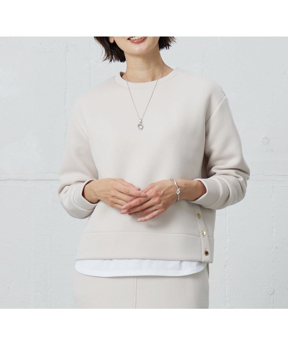 【ジェイ プレス/J.PRESS】のダンボールジャージー カットソー インテリア・キッズ・メンズ・レディースファッション・服の通販 founy(ファニー) 　ファッション　Fashion　レディースファッション　Fashion for Women　トップス・カットソー　Cut & Sew Tops　シャツ・ブラウス・オフィスカジュアル　Elegant Blouses & Button-Ups　ロングTシャツ・Tシャツ　Longline T-Shirts & Tees　カットソー・ベーシックTシャツ　Cut-and-Sewn Tops / Stretch Tees & Basics　カットソー　Cut and Sewn Top　コンパクト　Compact, Small Size　シンプル　Simple, Minimal　メタル　Metal, Metal Parts　夏　Summer　春　Spring　S/S・春夏　SS, Spring/Summer, Warm Season　ライトベージュ系|ID: prp329100004311685 ipo3291000000033591464