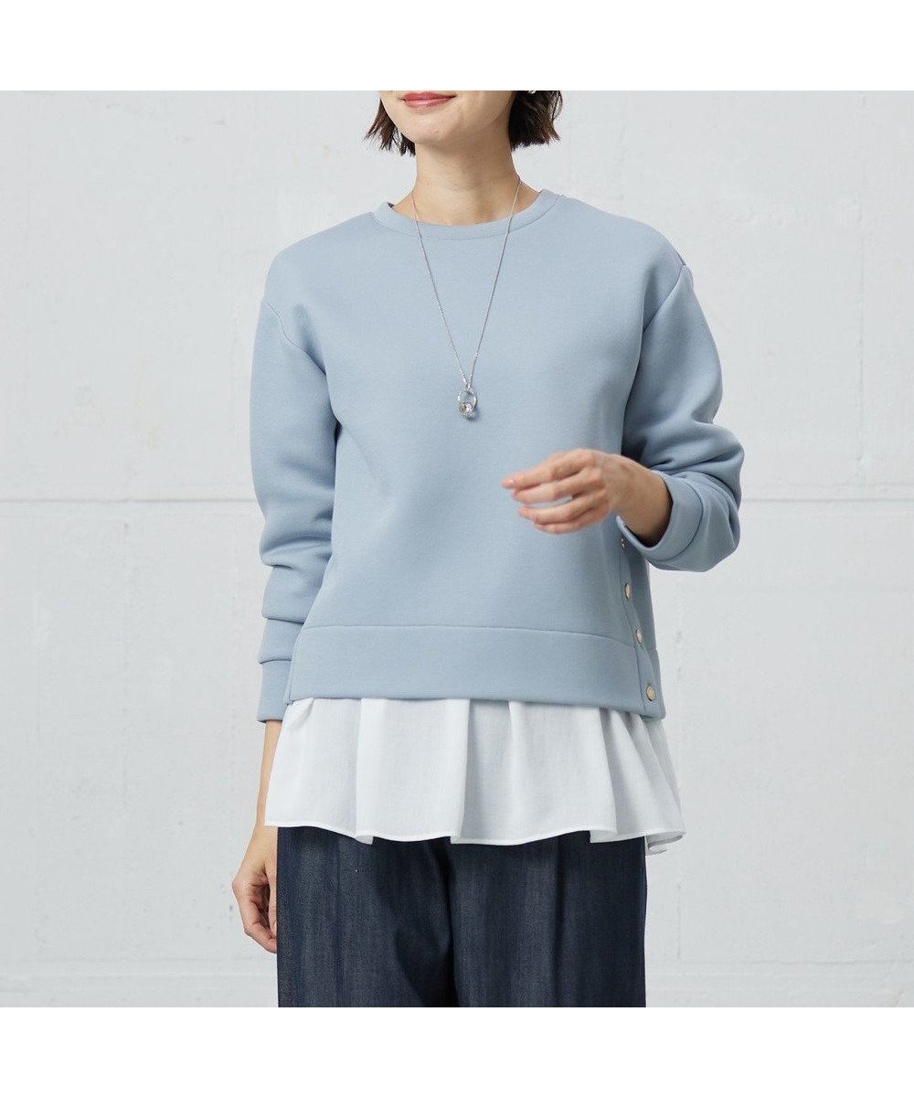 【ジェイ プレス/J.PRESS】のダンボールジャージー カットソー インテリア・キッズ・メンズ・レディースファッション・服の通販 founy(ファニー) 　ファッション　Fashion　レディースファッション　Fashion for Women　トップス・カットソー　Cut & Sew Tops　シャツ・ブラウス・オフィスカジュアル　Elegant Blouses & Button-Ups　ロングTシャツ・Tシャツ　Longline T-Shirts & Tees　カットソー・ベーシックTシャツ　Cut-and-Sewn Tops / Stretch Tees & Basics　カットソー　Cut and Sewn Top　コンパクト　Compact, Small Size　シンプル　Simple, Minimal　メタル　Metal, Metal Parts　夏　Summer　春　Spring　S/S・春夏　SS, Spring/Summer, Warm Season　ブルーグレー系|ID: prp329100004311685 ipo3291000000033591465