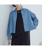 【23区/NIJYUSANKU】の【Oggi3月号掲載/洗える】ライトダンガリー クロップド ボリュームスリーブ シャツ ライトインディゴ|ID: prp329100004311693 ipo3291000000035643418
