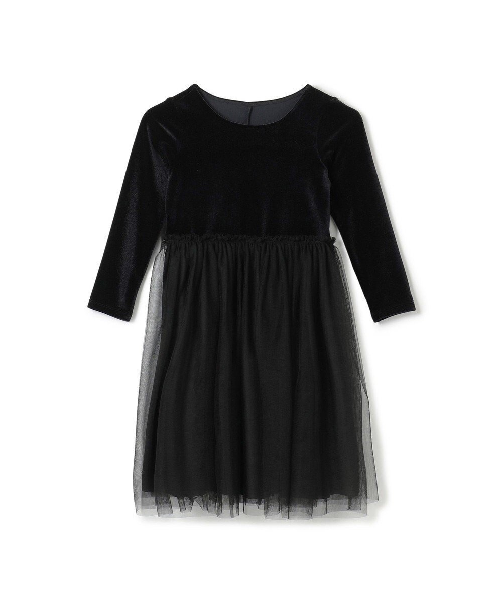 【チャコット/Chacott / KIDS】のvelour combi dress (kids) インテリア・キッズ・メンズ・レディースファッション・服の通販 founy(ファニー) 　ファッション　Fashion　キッズファッション　KIDS　ワンピース　Dress/Kids　ベロア　Velor　冬　Winter　ブラック(ロベット)|ID: prp329100004313070 ipo3291000000029908940