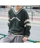 【ウィゴー/WEGO / MEN】のラインチルデンニットプルオーバー ダークグリーン|ID: prp329100004313175 ipo3291000000029909291