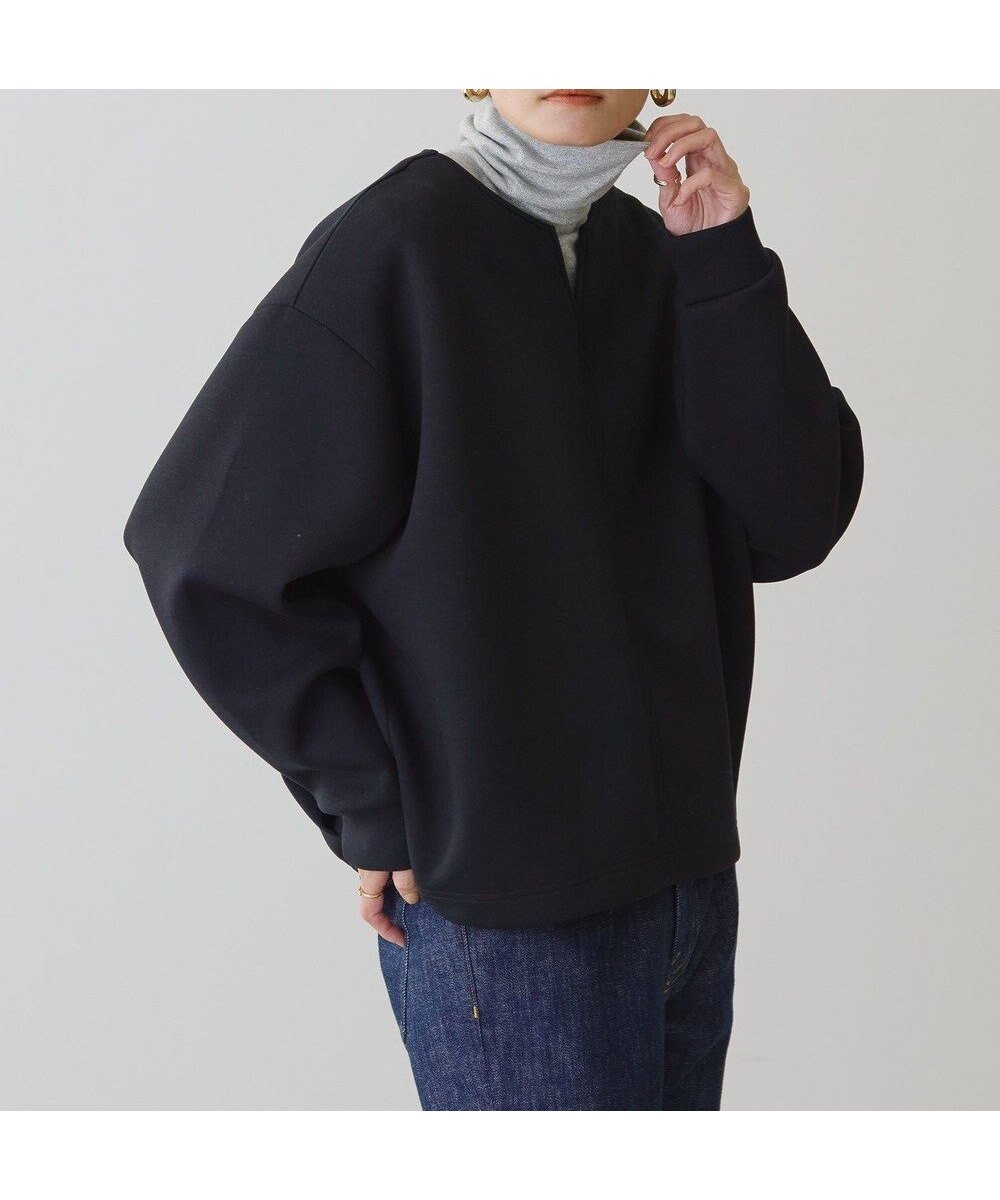 【アメリカンホリック/AMERICAN HOLIC】のスキッパーポンチプルオーバー インテリア・キッズ・メンズ・レディースファッション・服の通販 founy(ファニー) 　ファッション　Fashion　レディースファッション　WOMEN　トップス・カットソー　Tops/Tshirt　パーカ　Sweats　プルオーバー　Pullover　スウェット　Sweat　おすすめ　Recommend　シンプル　Simple　スウェット　Sweat　スキッパー　Skipper　センター　Center　バランス　Balance　フロント　Front　ワイド　Wide　夏　Summer　春　Spring　S/S・春夏　Ss・Spring/Summer　Black|ID: prp329100004313273 ipo3291000000032068334