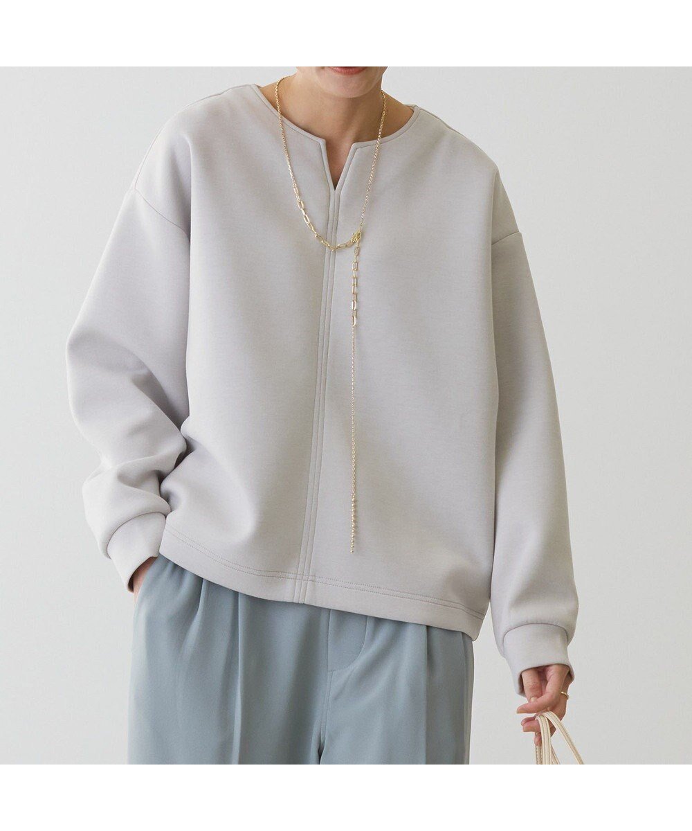 【アメリカンホリック/AMERICAN HOLIC】のスキッパーポンチプルオーバー インテリア・キッズ・メンズ・レディースファッション・服の通販 founy(ファニー) 　ファッション　Fashion　レディースファッション　WOMEN　トップス・カットソー　Tops/Tshirt　パーカ　Sweats　プルオーバー　Pullover　スウェット　Sweat　おすすめ　Recommend　シンプル　Simple　スウェット　Sweat　スキッパー　Skipper　センター　Center　バランス　Balance　フロント　Front　ワイド　Wide　夏　Summer　春　Spring　S/S・春夏　Ss・Spring/Summer　Gray Beige|ID: prp329100004313273 ipo3291000000032068335