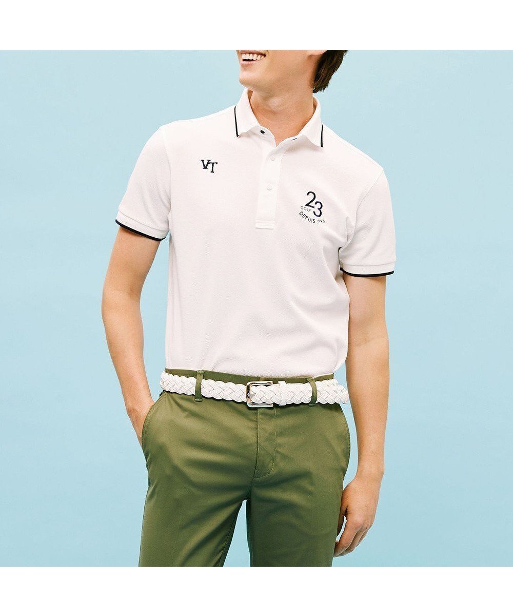 【23区 ゴルフ/23区GOLF / MEN】の【MEN】ハニカム鹿子 半そでポロシャツ インテリア・キッズ・メンズ・レディースファッション・服の通販 founy(ファニー) 　ファッション　Fashion　メンズファッション　MEN　トップス・カットソー　Tops/Tshirt/Men　シャツ　Shirts　ポロシャツ　Polo Shirts　ゴルフ　Golf　S/S・春夏　Ss・Spring/Summer　シンプル　Simple　ポロシャツ　Polo Shirt　モチーフ　Motif　今季　This Season　再入荷　Restock/Back In Stock/Re Arrival　夏　Summer　定番　Standard　春　Spring　鹿の子　Pique　ホワイト系|ID: prp329100004313417 ipo3291000000029911229