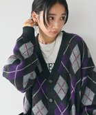 【クラフトスタンダードブティック/CRAFT STANDARD BOUTIQUE】のアーガイル柄カーディガン Black|ID: prp329100004318539 ipo3291000000029957661