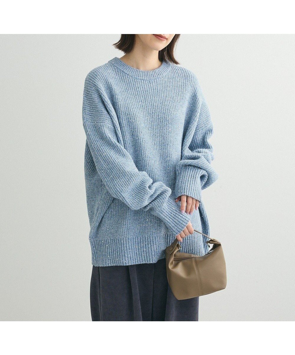 【グリーンパークス/Green Parks】の・Petit Fleur ラメ&スパンコールニット インテリア・キッズ・メンズ・レディースファッション・服の通販 founy(ファニー) 　ファッション　Fashion　レディースファッション　Ladies' Fashion Online　トップス・カットソー　Tops/Tshirt　ニット　Knit Tops　おすすめ　Recommend　シンプル　Simple　スパンコール　Sequins　セーター　Sweater　ボトム　Bottom　ポケット　Pocket　夏　Summer　春　Spring　S/S・春夏　Ss・Spring/Summer　A/W・秋冬　Aw・Autumn/Winter・Fw・Fall-Winter　Blue|ID: prp329100004318550 ipo3291000000032667535