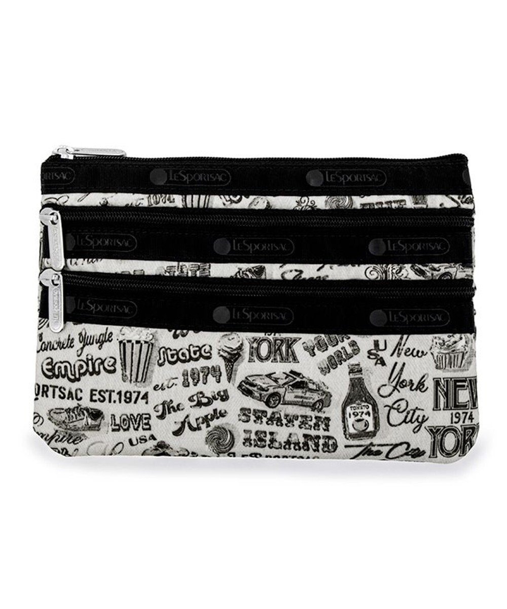 【レスポートサック/LeSportsac】の3ZIP COSMETIC/エヌワイシーアイコニックグラフィックス 人気、トレンドファッション・服の通販 founy(ファニー) 　ファッション　Fashion　レディースファッション　WOMEN　財布　Wallets　ポーチ　Pouches　NEW・新作・新着・新入荷　New Arrivals　スリム　Slim　ニューヨーク　New York　フラット　Flat　ポケット　Pocket　ポーチ　Pouch　モチーフ　Motif　モノトーン　Monotone　旅行　Travel　財布　Wallet　 other-1|ID: prp329100004318564 ipo3291000000029957800