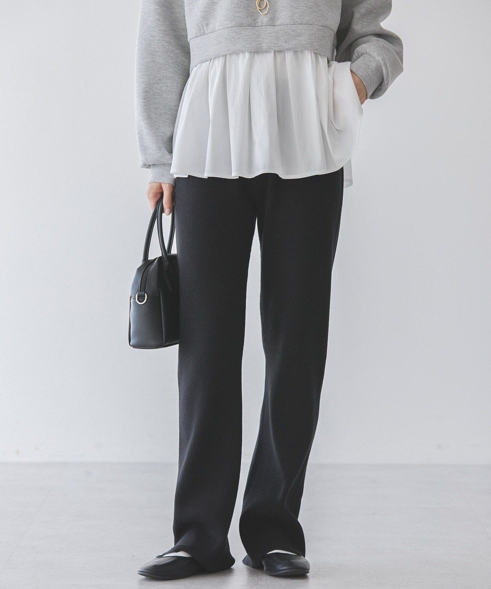 【アメリカンホリック/AMERICAN HOLIC】のリブニットパンツ インテリア・キッズ・メンズ・レディースファッション・服の通販 founy(ファニー) 　ファッション　Fashion　レディースファッション　WOMEN　パンツ　Pants　おすすめ　Recommend　ストレート　Straight　フィット　Fit　ベーシック　Basic　冬　Winter　夏　Summer　定番　Standard　春　Spring　S/S・春夏　Ss・Spring/Summer　Black|ID: prp329100004319225 ipo3291000000031983448