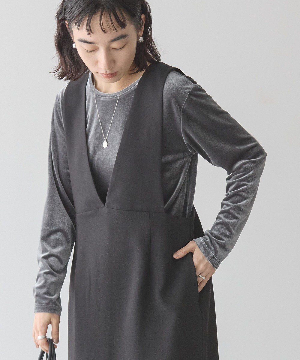 【アメリカンホリック/AMERICAN HOLIC】のベロアクルーネックカットプルオーバー 人気、トレンドファッション・服の通販 founy(ファニー) 　ファッション　Fashion　レディースファッション　WOMEN　トップス・カットソー　Tops/Tshirt　シャツ/ブラウス　Shirts/Blouses　ロング / Tシャツ　T-Shirts　プルオーバー　Pullover　カットソー　Cut and Sewn　ベロア　Velour　インナー　Inner　カットソー　Cut And Sew　キャミワンピース　Cami Dress　シンプル　Simple　トレンド　Trend　ベロア　Velor　夏　Summer　春　Spring　S/S・春夏　Ss・Spring/Summer　 other-1|ID: prp329100004319255 ipo3291000000031675018