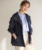 【エニィ スィス/any SiS】の【撥水・UVカット・洗える】フーデットハーフ コート ネイビー|ID: prp329100004320450 ipo3291000000031966485