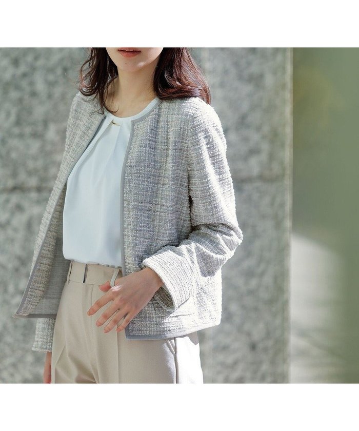 【エニィ スィス/any SiS】の【2SET】ウォッシャブルジャケット × ブラウス セット インテリア・キッズ・メンズ・レディースファッション・服の通販 founy(ファニー) https://founy.com/ ファッション Fashion レディースファッション WOMEN アウター Coat Outerwear ジャケット Jackets ノーカラージャケット No Collar Leather Jackets エレガント 上品 Elegant 春 Spring 秋 Autumn/Fall シンプル Simple ジャカード Jacquard ジャケット Jacket ジャージー Jersey ジョーゼット Georgette スリット Slit ツイード Tweed トリミング Trimming メタル Metal 楽ちん Easy S/S・春夏 Ss・Spring/Summer 夏 Summer NEW・新作・新着・新入荷 New Arrivals |ID: prp329100004320470 ipo3291000000031979270