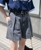 【ウィゴー/WEGO】のベルト付デニムタックショートパンツ ブラックその他|ID: prp329100004323855 ipo3291000000030001390