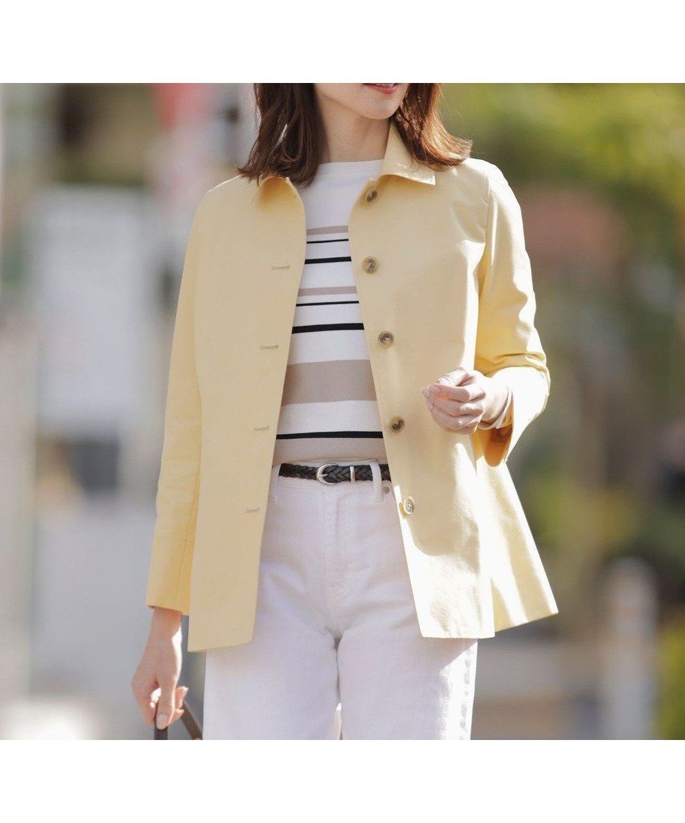 【ジェイ プレス/J.PRESS】の【撥水・WEB限定カラーあり】コットンポリエステル ツイル ショート コート インテリア・キッズ・メンズ・レディースファッション・服の通販 founy(ファニー) ファッション Fashion レディースファッション Fashion for Women アウター Coat / Outerwear Collection コート・ロングコート・ピーコート Long Coats, Peacoats & More レディースジャケット・軽アウター Jackets コンパクト Compact, Small Size ショート Short, Short Length ジャケット Jacket, Outerwear チェック Check, Plaid, Tartan ツイル Twist, Twisted Detail ベーシック Basic, Essential 切替 Switching, Contrast Panel 夏 Summer 春 Spring S/S・春夏 SS, Spring/Summer, Warm Season イエロー系|ID: prp329100004327308 ipo3291000000035642192