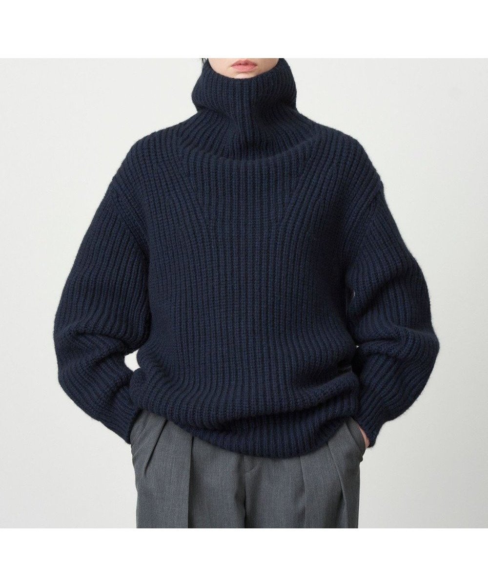 【エイトン/ATON】のYAK WOOL オーバーサイズタートルネックセーター インテリア・キッズ・メンズ・レディースファッション・服の通販 founy(ファニー) 　ファッション　Fashion　レディースファッション　WOMEN　トップス・カットソー　Tops/Tshirt　ニット　Knit Tops　タートルネック　Turtleneck　セーター　Sweater　タートルネック　Turtleneck　デニム　Denim　レギュラー　Regular　A/W・秋冬　Aw・Autumn/Winter・Fw・Fall-Winter　夏　Summer　NAVY|ID: prp329100004331754 ipo3291000000030075915