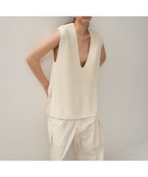 【エイトン/ATON】のSILK WASHI LILIYARN Vネックベスト 人気、トレンドファッション・服の通販 founy(ファニー) ファッション Fashion レディースファッション WOMEN アウター Coat Outerwear トップス・カットソー Tops/Tshirt ニット Knit Tops ベスト/ジレ Gilets/Vests Vネック V-Neck 春 Spring 吸水 Water Absorption シルク Silk セーター Sweater タンク Tank 手編み Hand Knitting ベスト Vest リネン Linen S/S・春夏 Ss・Spring/Summer NEW・新作・新着・新入荷 New Arrivals おすすめ Recommend 夏 Summer |ID:prp329100004334041