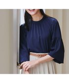 【ティアクラッセ/Tiaclasse】の【洗える】ボリューム袖ハイネックブラウス ネイビー|ID: prp329100004334134 ipo3291000000033529772