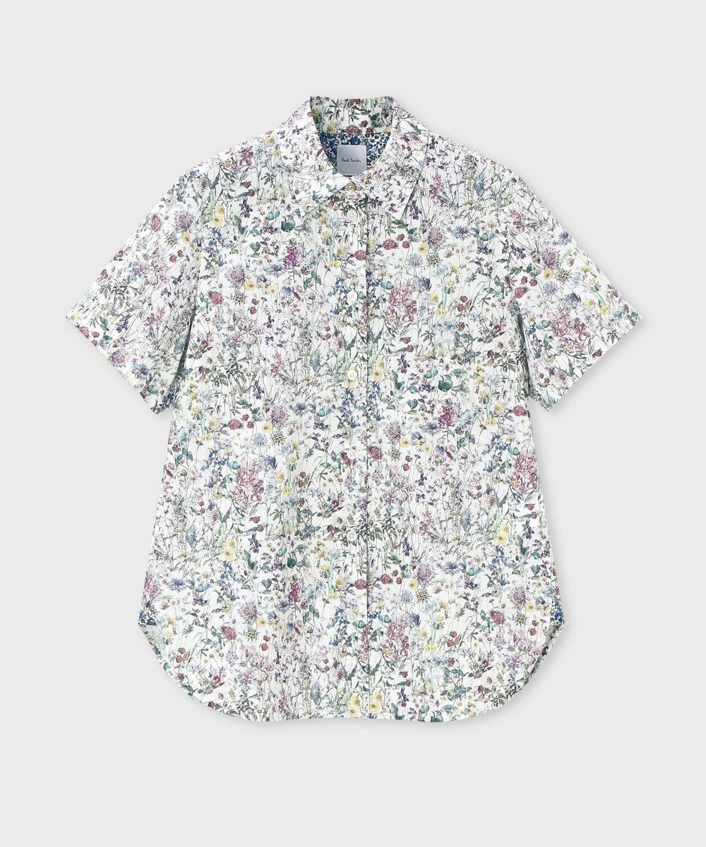 【ポール スミス/Paul Smith】のリバティプリント 半袖シャツ インテリア・キッズ・メンズ・レディースファッション・服の通販 founy(ファニー) ファッション Fashion レディースファッション Fashion for Women トップス・カットソー Cut & Sew Tops シャツ・ブラウス・オフィスカジュアル Elegant Blouses & Button-Ups おすすめ Recommended / Our Picks カラフル Colorful Design デニム Denim, Jeans Material プリント Print, Printed Pattern ベーシック Basic, Essential 半袖 Short Sleeve, Half Sleeve 夏 Summer 旅行 Travel S/S・春夏 SS, Spring/Summer, Warm Season A/W・秋冬 Autumn/Winter ホワイト|ID: prp329100004334143 ipo3291000000033649896