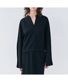 【ベイジ,/BEIGE,】の【洗える】RUE / スリットネックフォルムブラウス Black|ID: prp329100004336209 ipo3291000000031975276
