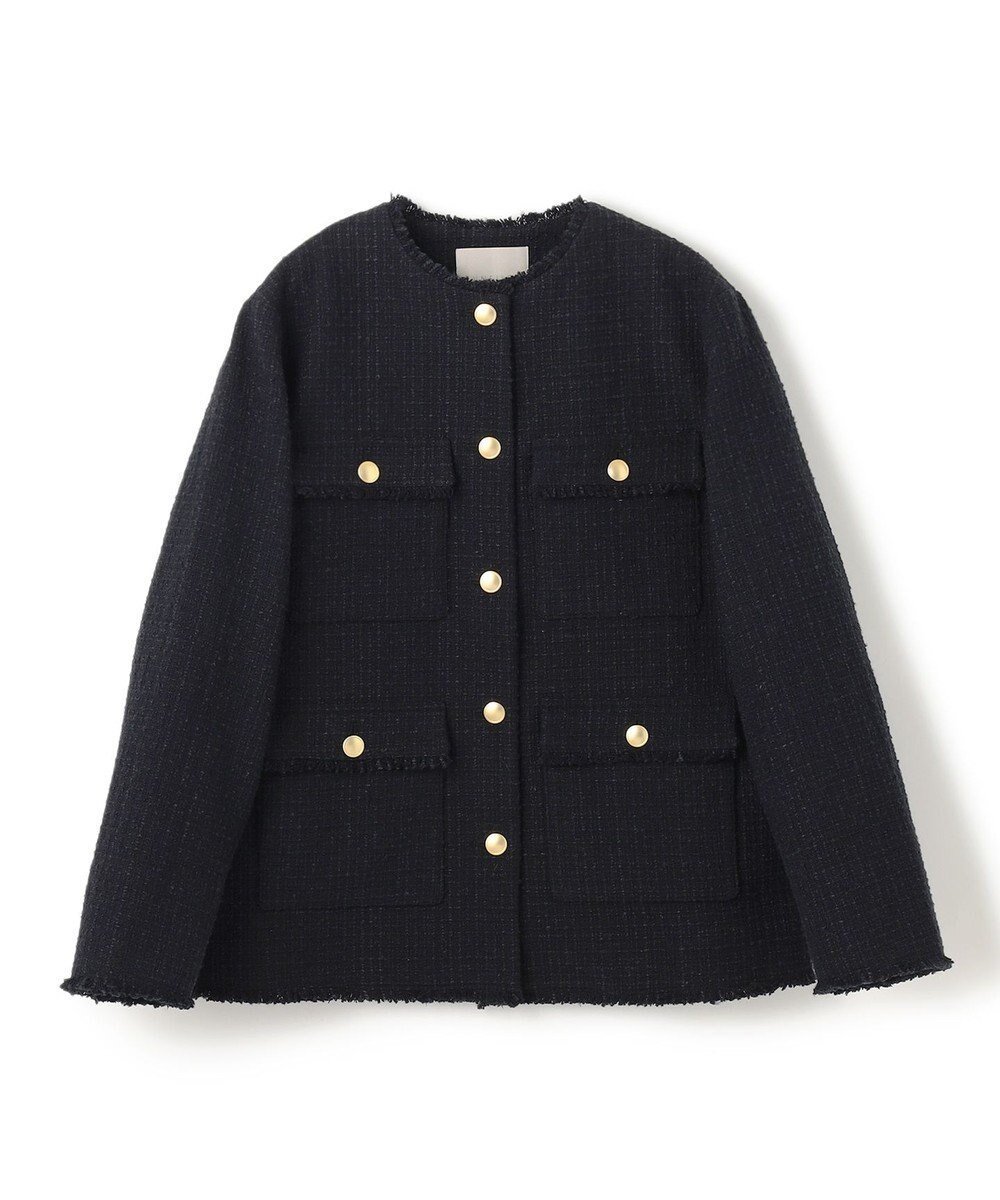 【アンフィーロ 自由区/UNFILO】のツイード ジャケット インテリア・キッズ・メンズ・レディースファッション・服の通販 founy(ファニー) 　ファッション　Fashion　レディースファッション　Ladies' Fashion Online　アウター　Coat Outerwear　ジャケット　Jackets　ノーカラージャケット　No Collar Leather Jackets　ジャケット　Jacket　セレモニー　Ceremony　ツイード　Tweed　デニム　Denim　トレンド　Trend　夏　Summer　S/S・春夏　Ss・Spring/Summer　A/W・秋冬　Aw・Autumn/Winter・Fw・Fall-Winter　ネイビー|ID: prp329100004336357 ipo3291000000032575351