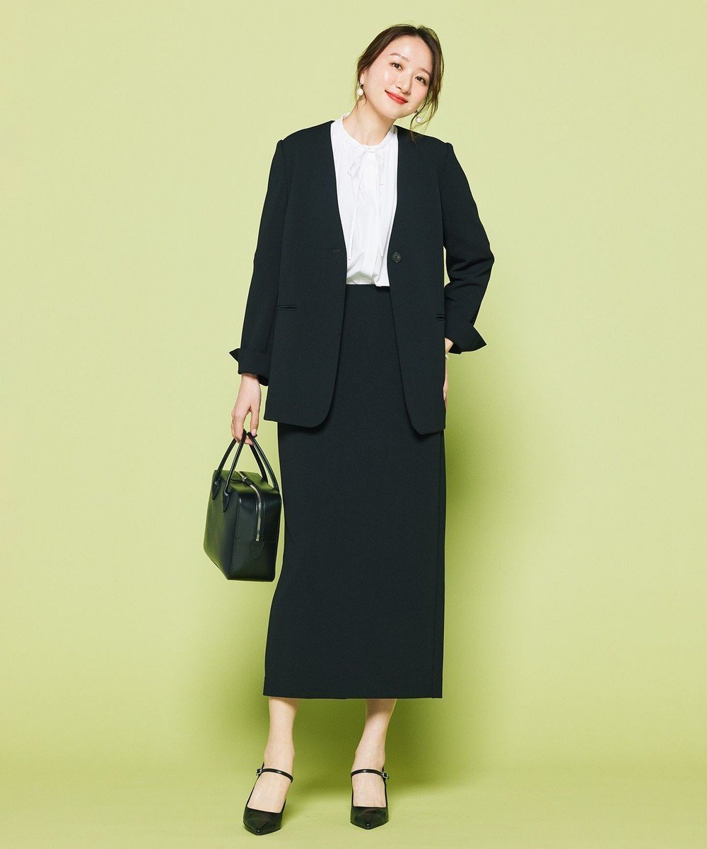 【アンフィーロ 自由区/UNFILO】のBEAUTY MOVE Iラインスカート インテリア・キッズ・メンズ・レディースファッション・服の通販 founy(ファニー) 　ファッション　Fashion　レディースファッション　Fashion for Women　スカート　Skirts　吸水　Absorbent, Quick-Dry　シンプル　Simple, Minimal　ジョーゼット　Georgette, Semi-Sheer Fabric　ストレッチ　Stretch, Stretchy Fabric　A/W・秋冬　Autumn/Winter　S/S・春夏　SS, Spring/Summer, Warm Season　夏　Summer　ビジネス 仕事 通勤　Business / Work / Commuting　ブラック|ID: prp329100004336359 ipo3291000000034621129