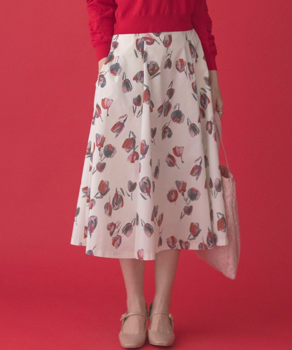 【組曲/KUMIKYOKU】のチューリッププリント フレアスカート インテリア・キッズ・メンズ・レディースファッション・服の通販 founy(ファニー) 　ファッション　Fashion　レディースファッション　Fashion for Women　スカート　Skirts　Aライン・フレアスカート　A-Line & Flared Skirts　春　Spring　チューリップ　Tube, Tube Top　フィット　Fit, Slim Fit　フレア　Flare, Flared　プリント　Print, Printed Pattern　ポケット　Pocket, Pocket Detail　モチーフ　Motif, Design Theme　S/S・春夏　SS, Spring/Summer, Warm Season　夏　Summer　バレンタインレッド系5|ID: prp329100004336361 ipo3291000000035271315