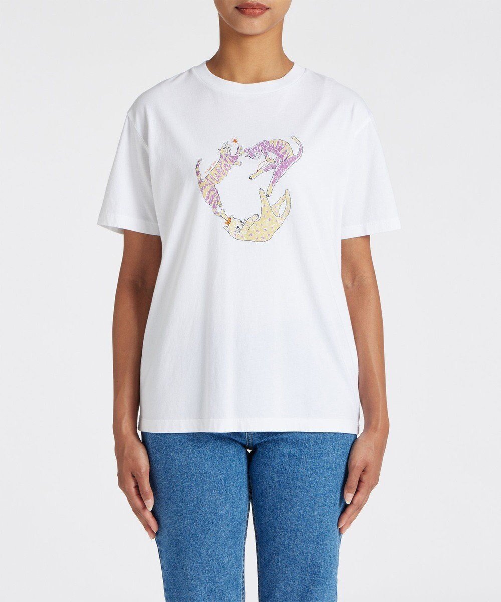 【ポール スミス/Paul Smith】のPS Dancing Cat 半袖Tシャツ 人気、トレンドファッション・服の通販 founy(ファニー) 　ファッション　Fashion　レディースファッション　WOMEN　トップス・カットソー　Tops/Tshirt　シャツ/ブラウス　Shirts/Blouses　ロング / Tシャツ　T-Shirts　カットソー　Cut and Sewn　カットソー　Cut And Sew　プリント　Print　ワーク　Work　再入荷　Restock/Back In Stock/Re Arrival　半袖　Short Sleeve　夏　Summer　S/S・春夏　Ss・Spring/Summer　A/W・秋冬　Aw・Autumn/Winter・Fw・Fall-Winter　 other-1|ID: prp329100004336382 ipo3291000000030127249