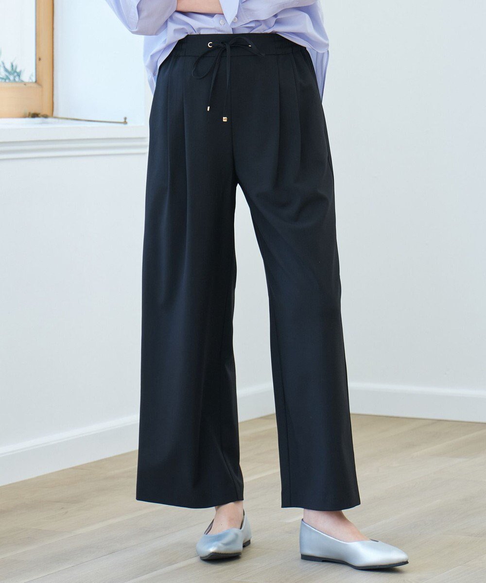 【エニー/ANY】の【洗濯機可/ウエストゴム/ストレッチ/UVケア】イージーケアライトストレッチワイドパンツ インテリア・キッズ・メンズ・レディースファッション・服の通販 founy(ファニー)  ファッション Fashion レディースファッション Fashion for Women パンツ Pants & Trousers 春 Spring ストレッチ Stretch, Stretchy Fabric フラット Flat, Flat Shoes ワイド Wide, Wide Fit S/S・春夏 SS, Spring/Summer, Warm Season おすすめ Recommended / Our Picks 夏 Summer ビジネス 仕事 通勤 Business / Work / Commuting ブラック|ID: prp329100004337561 ipo3291000000034296256