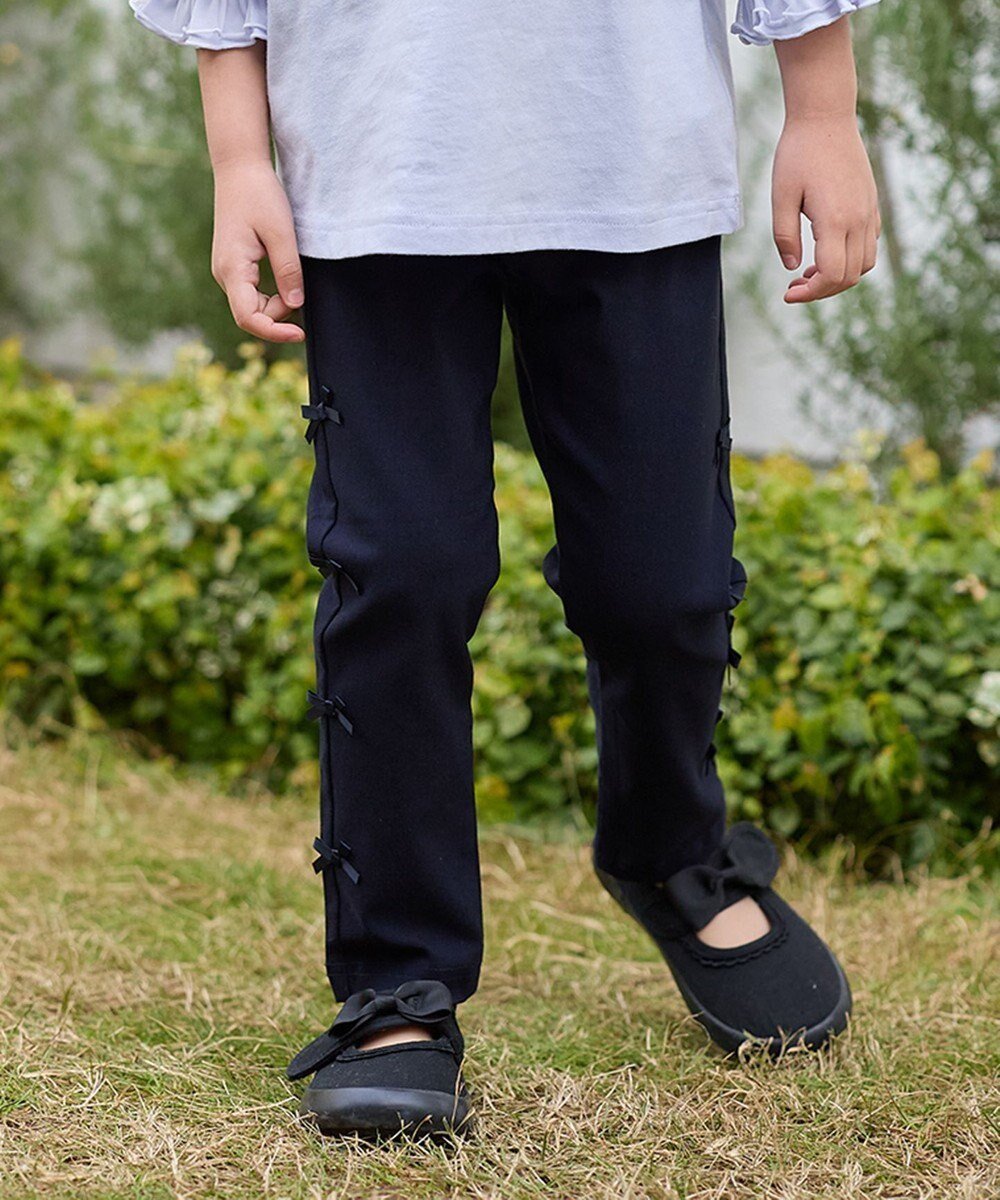 【エニファム/any FAM / KIDS】の7daysドリームストレッチパンツ インテリア・キッズ・メンズ・レディースファッション・服の通販 founy(ファニー) 　ファッション　Fashion　キッズファッション　KIDS　ボトムス　Bottoms/Kids　春　Spring　ガーリー　Girly　ストレッチ　Stretch　ストレート　Straight　デニム　Denim　ポケット　Pocket　ラベンダー　Lavender　リボン　Ribbon　S/S・春夏　Ss・Spring/Summer　夏　Summer　ネイビー|ID: prp329100004340174 ipo3291000000031961486