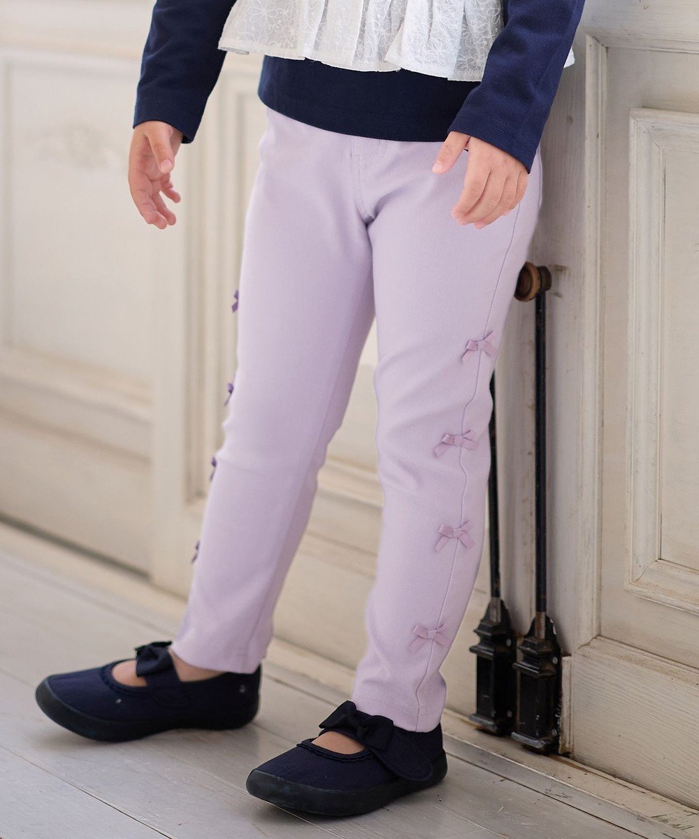 【エニファム/any FAM / KIDS】の7daysドリームストレッチパンツ インテリア・キッズ・メンズ・レディースファッション・服の通販 founy(ファニー) 　ファッション　Fashion　キッズファッション　KIDS　ボトムス　Bottoms/Kids　春　Spring　ガーリー　Girly　ストレッチ　Stretch　ストレート　Straight　デニム　Denim　ポケット　Pocket　ラベンダー　Lavender　リボン　Ribbon　S/S・春夏　Ss・Spring/Summer　夏　Summer　ラベンダー|ID: prp329100004340174 ipo3291000000031961488