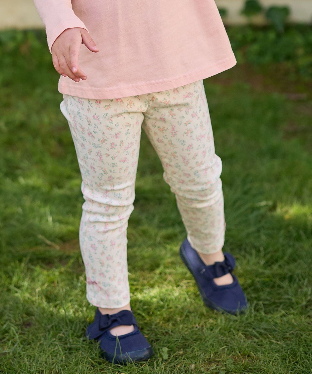 【エニファム/any FAM / KIDS】の7daysドリームストレッチパンツ インテリア・キッズ・メンズ・レディースファッション・服の通販 founy(ファニー) 　ファッション　Fashion　キッズファッション　Fashion for Kids　ボトムス　Bottoms　春　Spring　ガーリー　Girly, Feminine Style　ストレッチ　Stretch, Stretchy Fabric　ストレート　Straight, Straight Cut　デニム　Denim, Jeans Material　ポケット　Pocket, Pocket Detail　ラベンダー　Lavender　リボン　Ribbon, Bow　S/S・春夏　SS, Spring/Summer, Warm Season　夏　Summer　エクリュ×小花柄|ID: prp329100004340174 ipo3291000000032308515