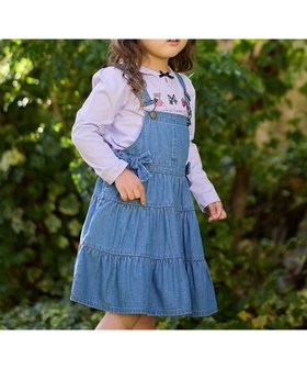 【エニファム/any FAM / KIDS】のティアード デニムジャンパースカート 人気、トレンドファッション・服の通販 founy(ファニー) ファッション Fashion キッズファッション KIDS ワンピース Dress/Kids インナー Inner 春 Spring ガーリー Girly ティアード Tiered ポケット Pocket リボン Ribbon ロング Long S/S・春夏 Ss・Spring/Summer 夏 Summer |ID:prp329100004340175