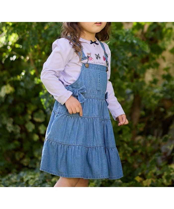 【エニファム/any FAM / KIDS】のティアード デニムジャンパースカート インテリア・キッズ・メンズ・レディースファッション・服の通販 founy(ファニー) https://founy.com/ ファッション Fashion キッズファッション KIDS ワンピース Dress/Kids インナー Inner ガーリー Girly ティアード Tiered ポケット Pocket リボン Ribbon ロング Long 夏 Summer 春 Spring S/S・春夏 Ss・Spring/Summer |ID: prp329100004340175 ipo3291000000031961676