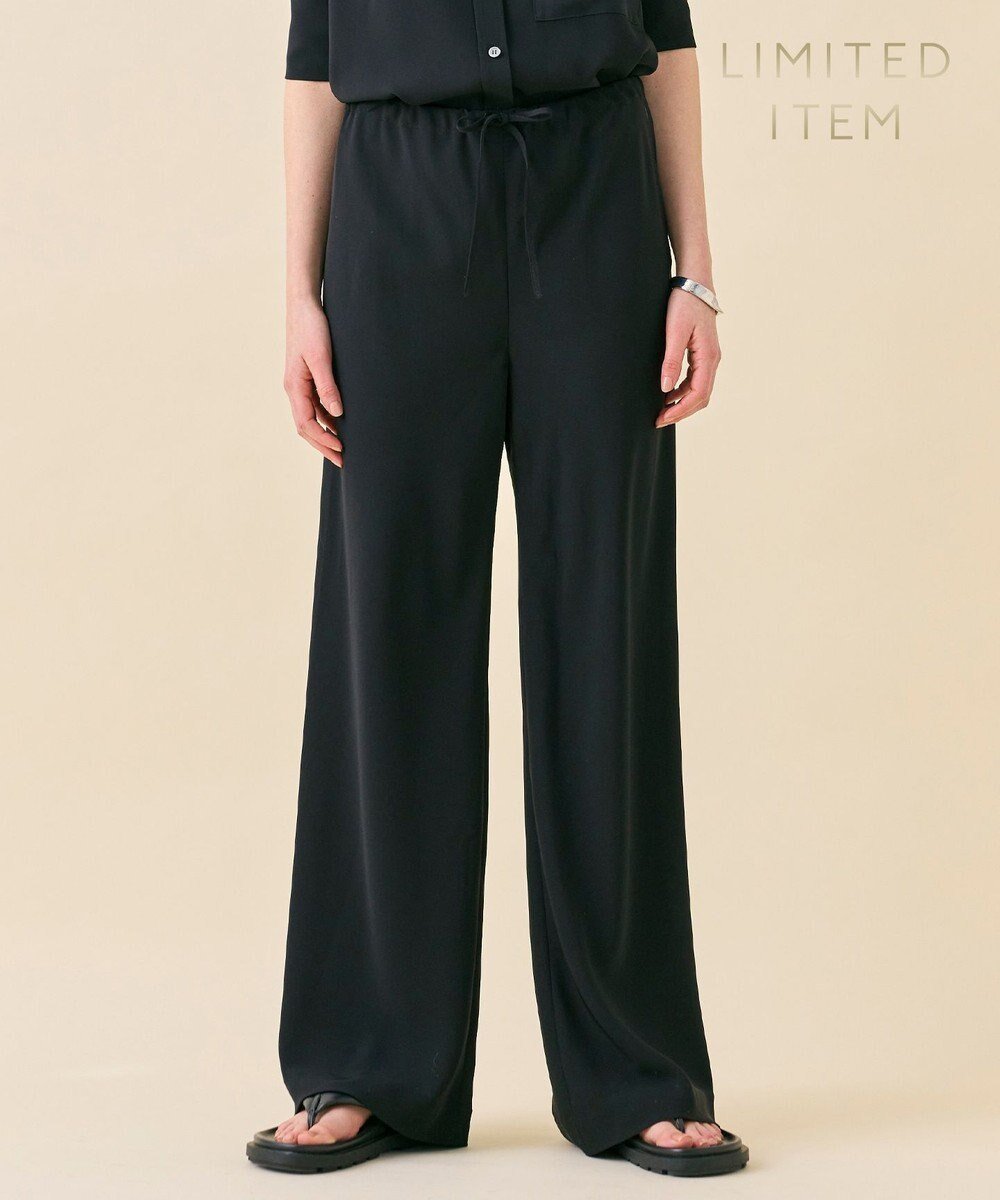 【ベイジ,/BEIGE,】の【WEB限定・洗える】CELOSIA / ドロストワイドパンツ インテリア・キッズ・メンズ・レディースファッション・服の通販 founy(ファニー) 　ファッション　Fashion　レディースファッション　Fashion for Women　パンツ　Pants & Trousers　ワイド　Wide, Wide Fit　夏　Summer　春　Spring　S/S・春夏　SS, Spring/Summer, Warm Season　洗える　Machine Washable　Black|ID: prp329100004340291 ipo3291000000035635580