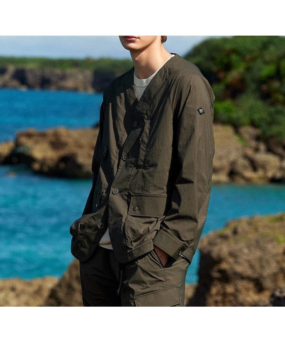 【ジョセフ アブード マウンテン/JOSEPH ABBOUD MOUNTAIN】の【軽量】ハイパワーストレッチカルゼ ノーカラーアウトドアブルゾン インテリア・キッズ・メンズ・レディースファッション・服の通販 founy(ファニー) 　ファッション　Fashion　レディースファッション　Ladies' Fashion Online　アウター　Coat Outerwear　ジャケット　Jackets　ブルゾン　Blouson/Jackets　アウトドア　Outdoor　サングラス　Sunglasses　ジャケット　Jacket　ブルゾン　Blouson　夏　Summer　春　Spring　S/S・春夏　Ss・Spring/Summer　軽量　Lightweight　カーキ系|ID: prp329100004341003 ipo3291000000032662746