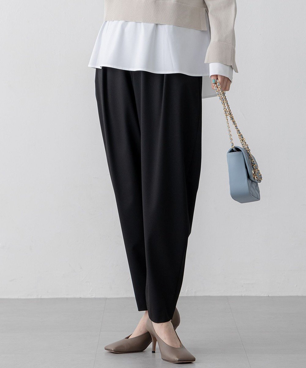 【23区/NIJYUSANKU】の【セットアップ対応/洗える】ライトクロス コクーン パンツ インテリア・キッズ・メンズ・レディースファッション・服の通販 founy(ファニー) 　ファッション　Fashion　レディースファッション　Fashion for Women　セットアップ　Matching Sets　レディースパンツ・ボトムス　Pants & Trousers / Bottoms　春　Spring　洗える　Machine Washable　カットソー　Cut and Sewn Top　コクーン　Cocoon, Cocoon Silhouette　ジャケット　Jacket, Outerwear　ストレッチ　Stretch, Stretchy Fabric　セットアップ　Set-Up, Coordinated Outfit　ツイル　Twist, Twisted Detail　ドレープ　Drape, Draping Fabric　フラット　Flat, Flat Shoes　フロント　Front, Front Design　ワイド　Wide, Wide Fit　S/S・春夏　SS, Spring/Summer, Warm Season　おすすめ　Recommended / Our Picks　夏　Summer　エレガント 上品　Elegant　2025年　2025　2025春夏・S/S　Spring/Summer 2025 SS25　ブラック系|ID: prp329100004341764 ipo3291000000035712734