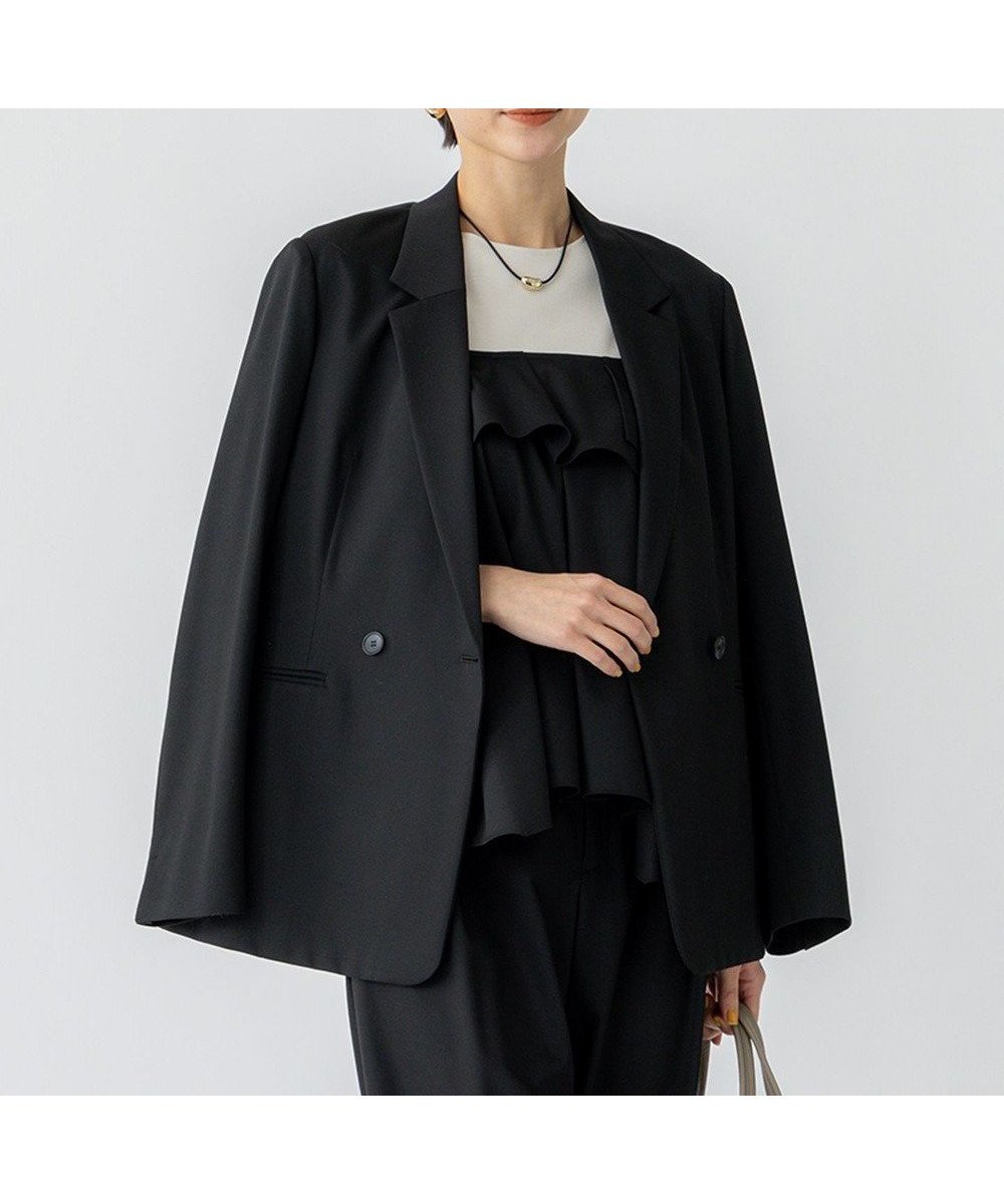 【23区/NIJYUSANKU】の【Oggi3月号掲載/セットアップ対応】 ライトクロス ジャケット インテリア・キッズ・メンズ・レディースファッション・服の通販 founy(ファニー) 　雑誌掲載アイテム　Magazine Picks & Fashion Features　ファッション雑誌　Fashion Magazines　オッジ　Oggi　ファッション　Fashion　レディースファッション　Fashion for Women　アウター　Coat / Outerwear Collection　レディースジャケット・軽アウター　Jackets　テーラードジャケット / 通勤・きれいめスタイル　Tailored Jackets & Blazers　春　Spring　カットソー　Cut and Sewn Top　3月号　March Issue　ジャケット　Jacket, Outerwear　ストレッチ　Stretch, Stretchy Fabric　スリット　Slit, Slit Detail　セットアップ　Set-Up, Coordinated Outfit　雑誌　Magazine, Fashion Magazine　ツイル　Twist, Twisted Detail　ドレープ　Drape, Draping Fabric　バランス　Balance, Style Balance　ビスチェ　Bustier, Corset Top　ワイド　Wide, Wide Fit　S/S・春夏　SS, Spring/Summer, Warm Season　おすすめ　Recommended / Our Picks　夏　Summer　エレガント 上品　Elegant　2025年　2025　2025春夏・S/S　Spring/Summer 2025 SS25　ブラック系|ID: prp329100004341766 ipo3291000000035662967