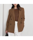 【アイシービー/iCB】の【CLASSY.5月号掲載・接触冷感・UVケア・撥水・洗える】LooseWeave ダブルブレストジャケット ブラウン系|ID: prp329100004341769 ipo3291000000032650215