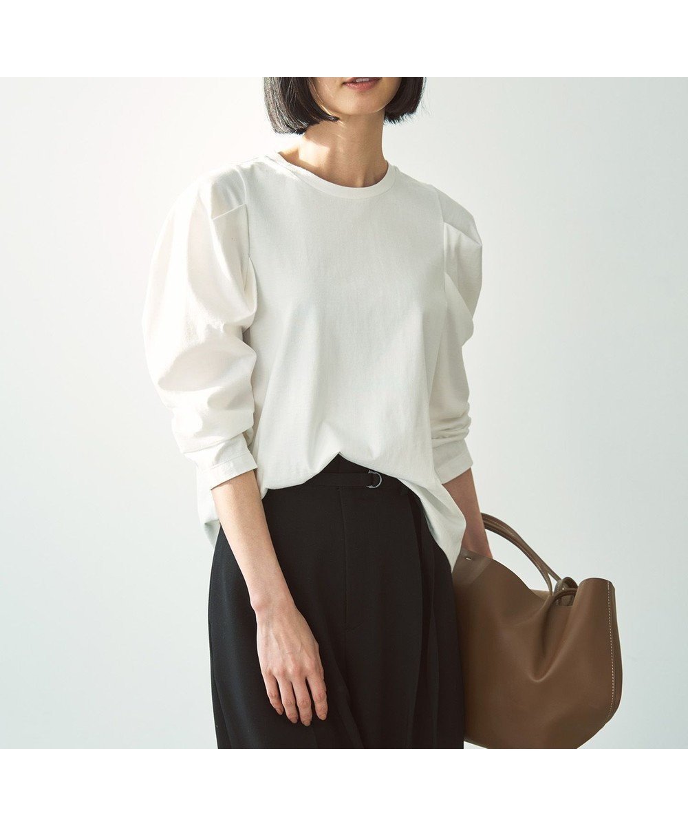 【アンフィーロ 自由区/UNFILO】の【抗菌防臭/ストレッチ】タックスリーブT 人気、トレンドファッション・服の通販 founy(ファニー) 　ファッション　Fashion　レディースファッション　Ladies' Fashion Online　トップス・カットソー　Tops/Tshirt　シャツ/ブラウス　Shirts/Blouses　ロング / Tシャツ　T-Shirts　カットソー　Cut and Sewn　カットソー　Cut And Sew　シンプル　Simple　ストレッチ　Stretch　スリーブ　Sleeve　再入荷　Restock/Back In Stock/Re Arrival　夏　Summer　抗菌　Antibacterial　春　Spring　S/S・春夏　Ss・Spring/Summer　 other-1|ID: prp329100004343011 ipo3291000000032603570