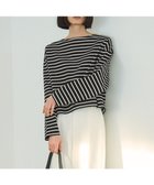 【アンフィーロ 自由区/UNFILO】の【抗菌防臭/ストレッチ】バックZIP ボーダーT ブラック×オフ|ID: prp329100004343012 ipo3291000000033553795