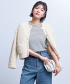 【アンフィーロ 自由区/UNFILO】の【洗える】テープフリンジニット カーディガン グレージュ|ID: prp329100004343018 ipo3291000000031882479