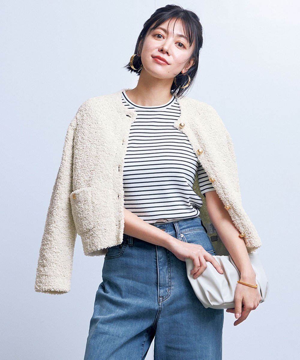 【アンフィーロ 自由区/UNFILO】のテープフリンジニット カーディガン 人気、トレンドファッション・服の通販 founy(ファニー) ファッション Fashion レディースファッション Fashion for Women トップス・カットソー Cut & Sew Tops ニット Knit Tops & Sweaters カーディガン・羽織り Layered Style Cardigans ウォッシャブル Machine Washable カーディガン Cardigan, Knitwear コンパクト Compact, Small Size ジャケット Jacket, Outerwear ストレッチ Stretch, Stretchy Fabric ツイード/ツィード Choker, Choker Necklace エレガント 上品 Elegant 夏 Summer 春 Spring S/S・春夏 SS, Spring/Summer, Warm Season other-1|ID: prp329100004343018 ipo3291000000033441782