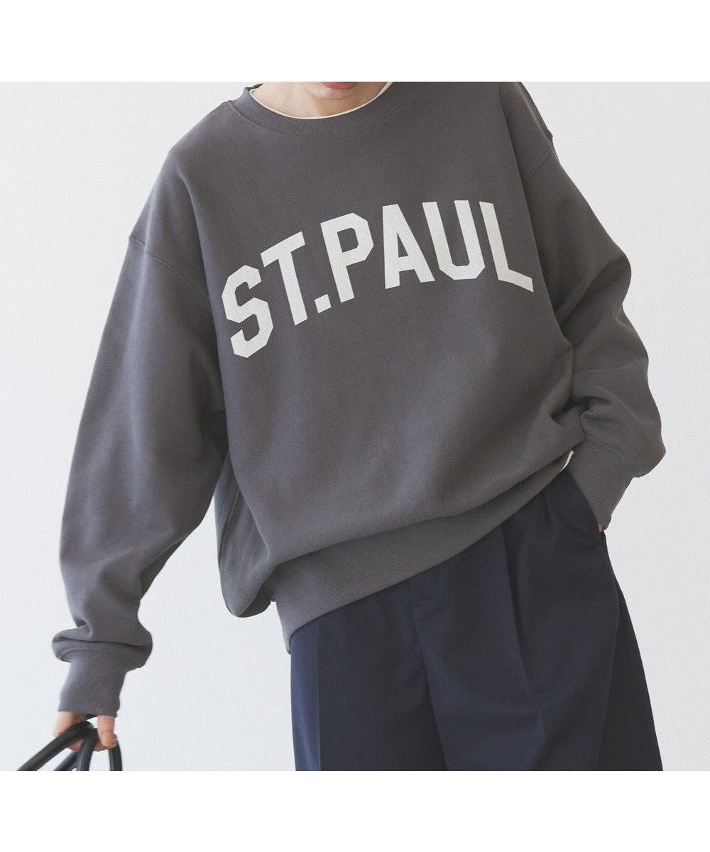 【アメリカンホリック/AMERICAN HOLIC】のST.PAULロゴスウェット インテリア・キッズ・メンズ・レディースファッション・服の通販 founy(ファニー) 　ファッション　Fashion　レディースファッション　Fashion for Women　トップス・カットソー　Cut & Sew Tops　レディースパーカー・カジュアルフーディー　Casual Hoodies & Sweatshirts　スウェット・クルーネックトップス　Sweatshirts & Crewnecks / Relaxed Fit Sweat Tops　おすすめ　Recommended / Our Picks　スウェット / スエット　Sweatshirt, Sweatwear　デニム　Denim, Jeans Material　ベーシック　Basic, Essential　夏　Summer　春　Spring　S/S・春夏　SS, Spring/Summer, Warm Season　Charcoal Gray|ID: prp329100004343030 ipo3291000000033530576