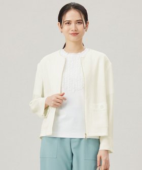 【自由区/JIYU-KU】の【洗える】ライトカラミノーカラー ジャケット 人気、トレンドファッション・服の通販 founy(ファニー) ファッション Fashion レディースファッション WOMEN アウター Coat Outerwear ジャケット Jackets ノーカラージャケット No Collar Leather Jackets カーディガン Cardigan ジャケット Jacket ドロップ Drop フロント Front メッシュ Mesh 夏 Summer 春 Spring S/S・春夏 Ss・Spring/Summer 洗える Washable ビジネス 仕事 通勤 Business |ID:prp329100004343035